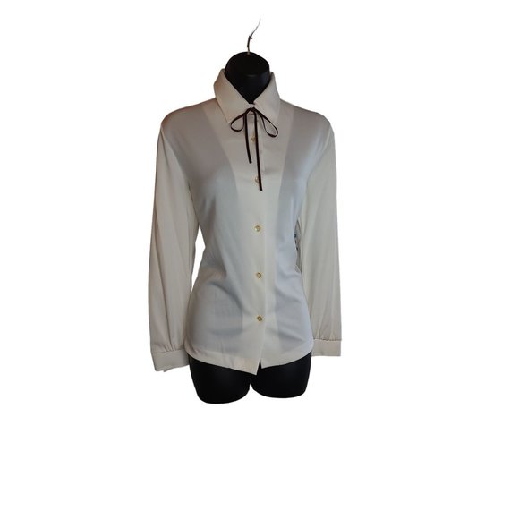 1970's Sears Cream Button-up Blouse - Deadstock - Picture 1 of 11